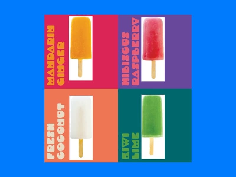 A poster series of four popsicle flavours